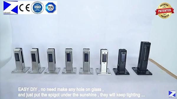 New Design – Solar Glass Spigot With LED Light For Glass Railing System
