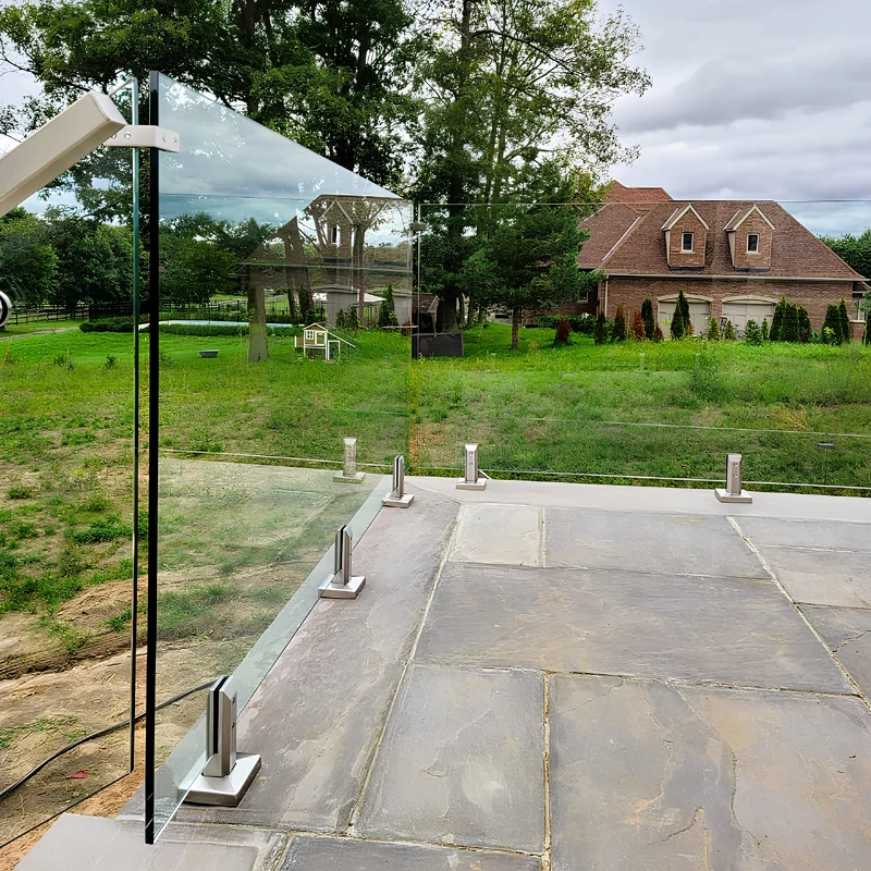 Application of Adjustable Hollow Style Square Base Mount Glass Spigot