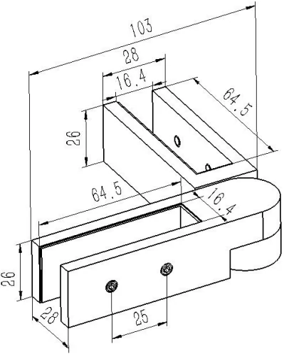 Adjustable Rotary Clamp Dimension Drawing