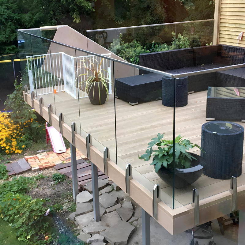 Application of Adjustable Side Edge Mount Glass Spigot