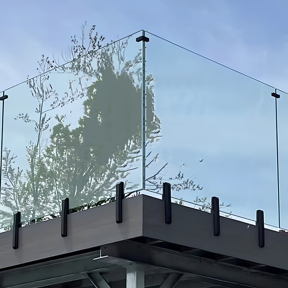Application of Adjustable Side Edge Mount Glass Spigot