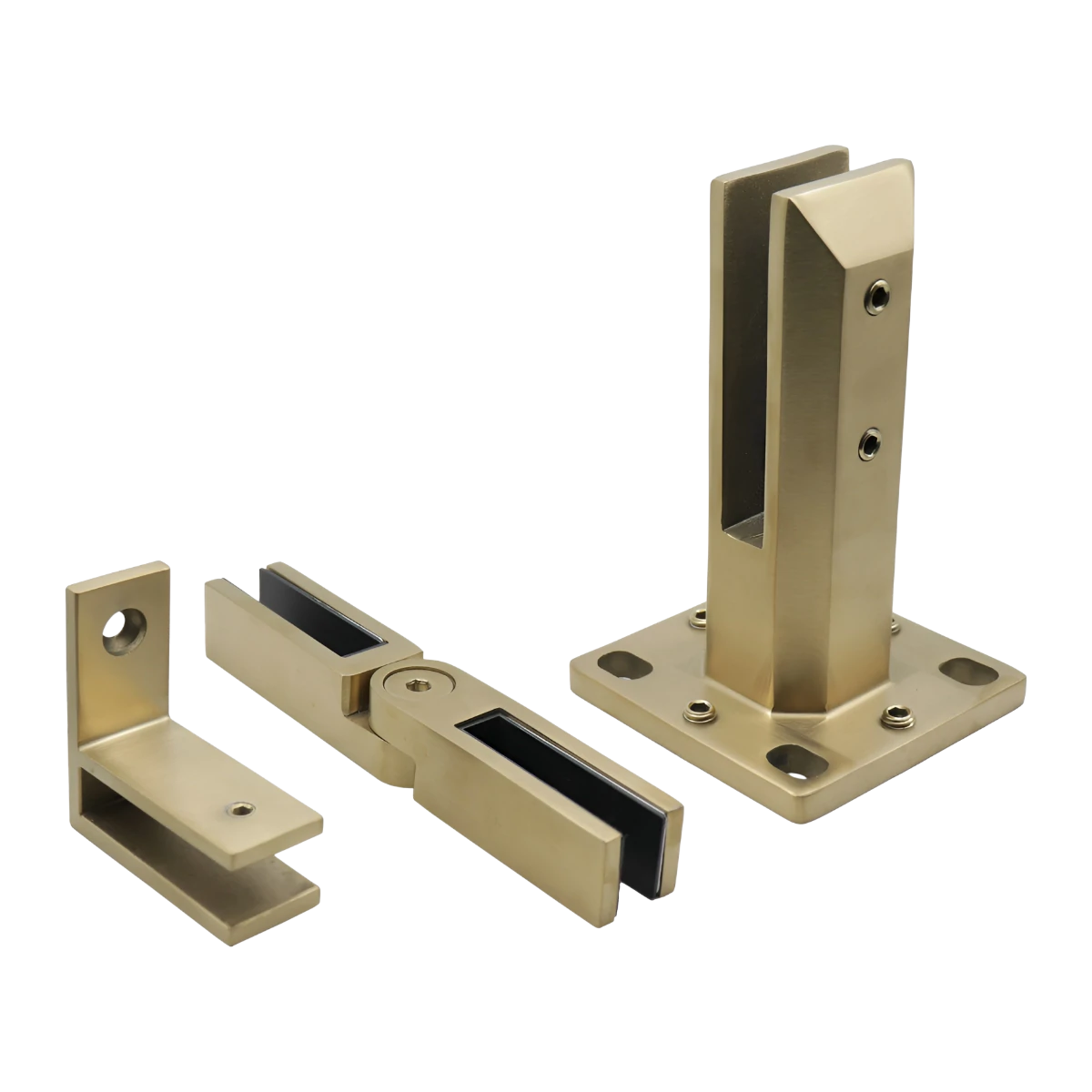 Adjustable Square Base Mount Glass Spigot (Level Adjustable)