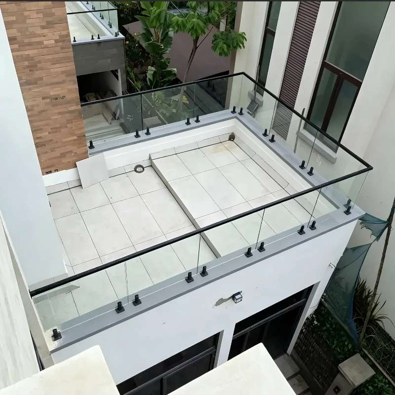 Application of Bigger Square Base Mount Glass Spigot