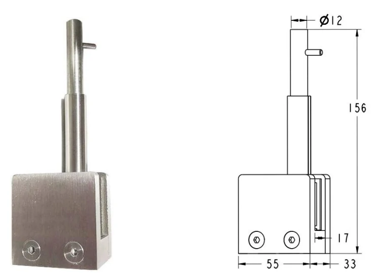 Floor Latch Dimension Drawing