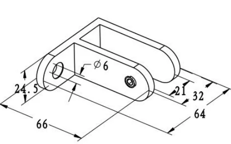 Glass To Wall Bracket(big opening) Dimension Drawing