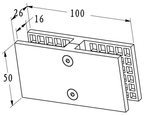 Heavier 180 Degree Glass To Glass Flat Clamp Dimension Drawing