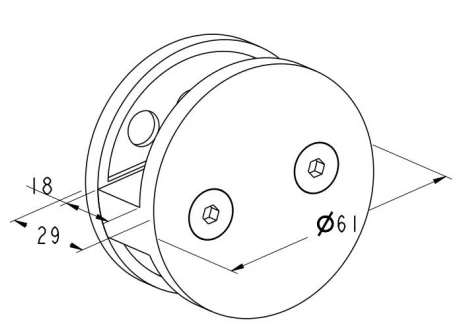 Ring Glass Clamp Dimension Drawing