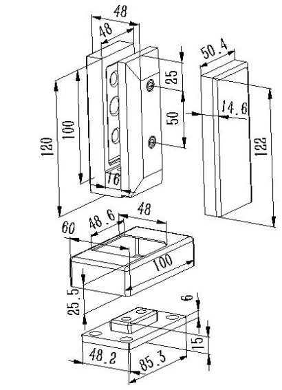Side Mount Glass Spigot With Removable Base Plate Dimension Drawing