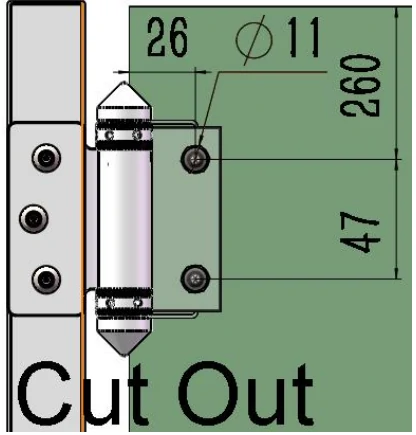 Stainless Steel Hinge (Stamping) Glass to wall Dimension Drawing